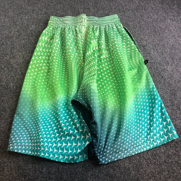 Nike Jordan Shorts Mens Medium Green Dazzle Shiny Basketball Baggy Pockets 10" - Picture 9 of 10